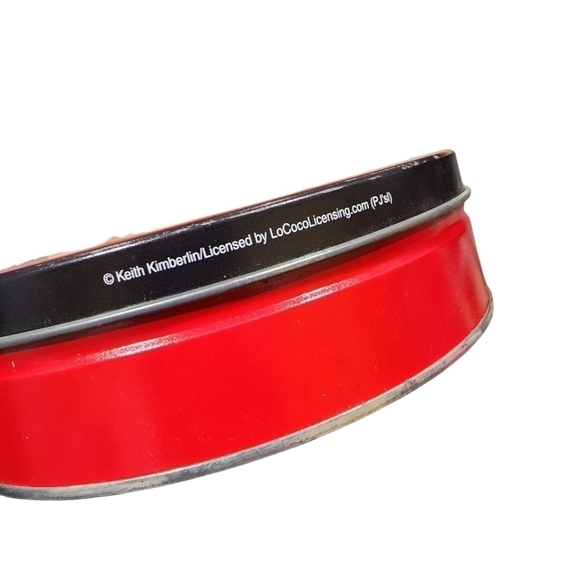 Vintage santa Hat Lab puppies cookie tin 6.5" Holiday Christmas - Picture 4 of 7